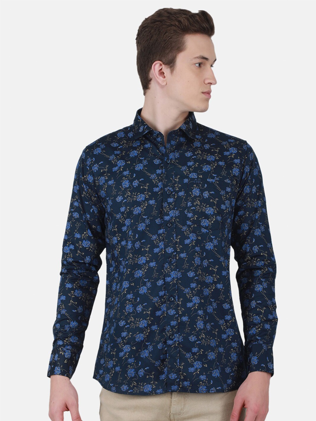 

Duke Slim Fit Floral Printed Casual Shirt, Blue