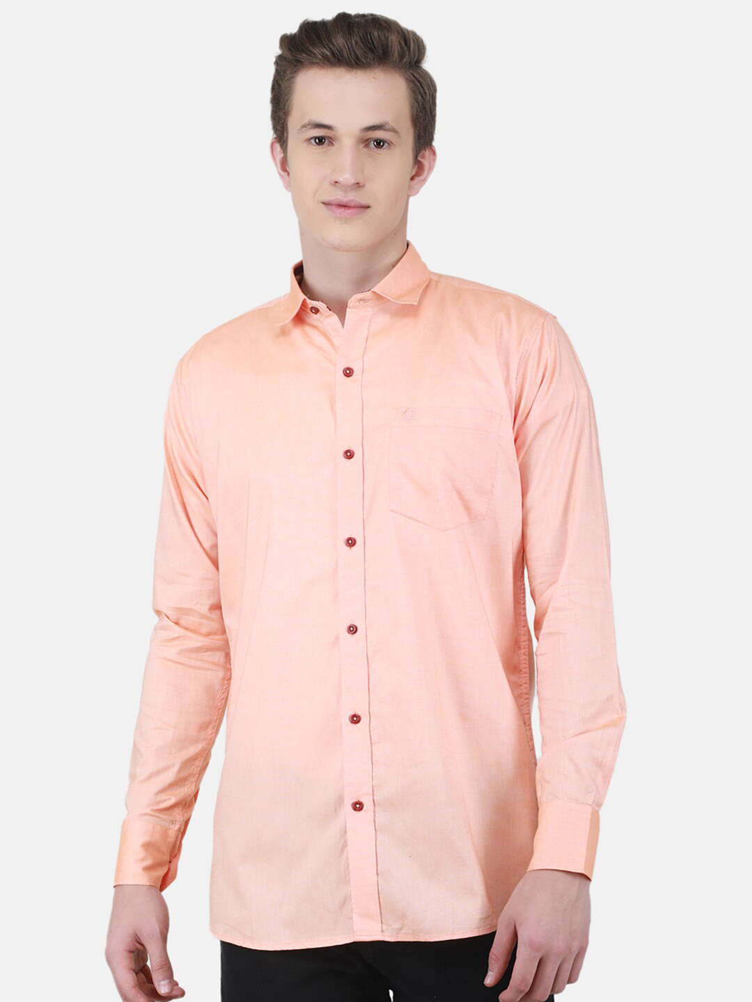 

Duke Slim Fit Opaque Casual Cotton Shirt, Orange