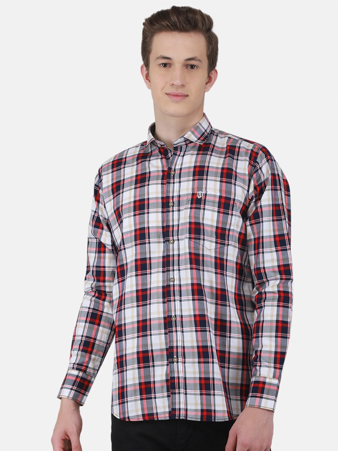 

Duke Tartan Checked Slim Fit Casual Cotton Shirt, Red