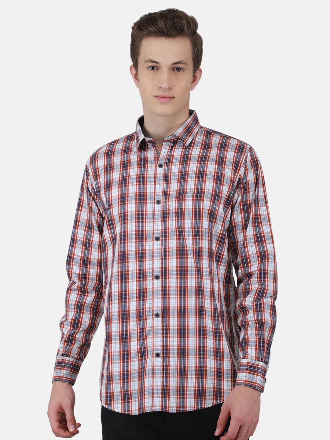 

Duke Slim Fit Tartan Checked Casual Shirt, Brown