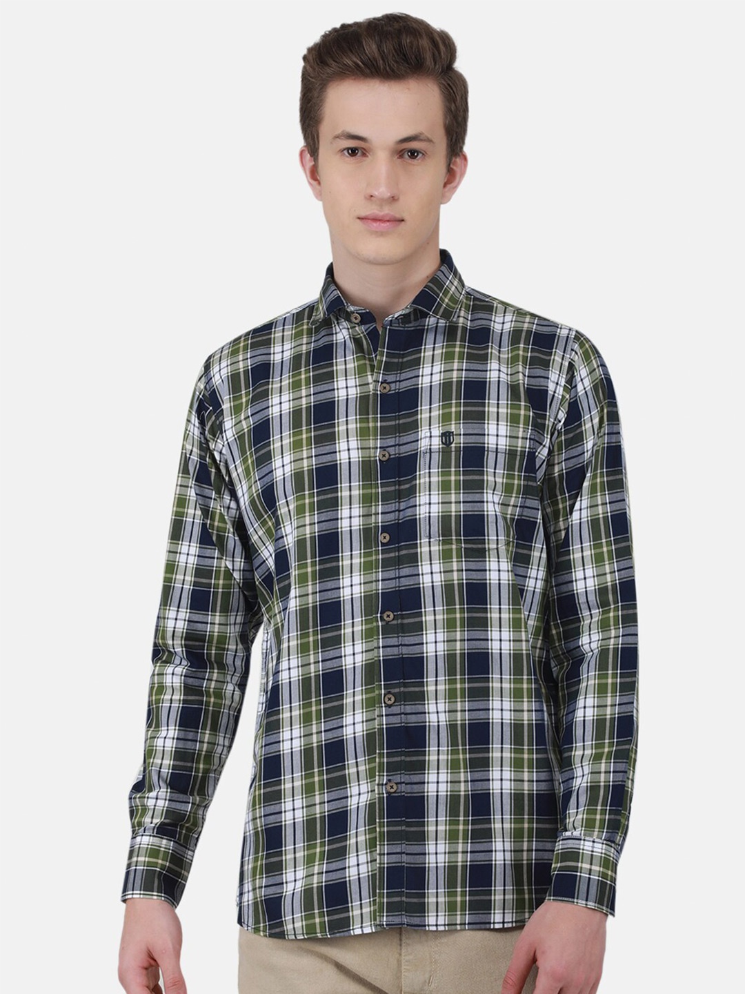 

Duke Slim Fit Tartan Checked Casual Shirt, Green