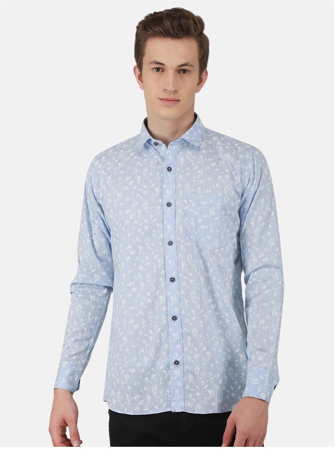 

Duke Slim Fit Floral Printed Casual Shirt, Blue