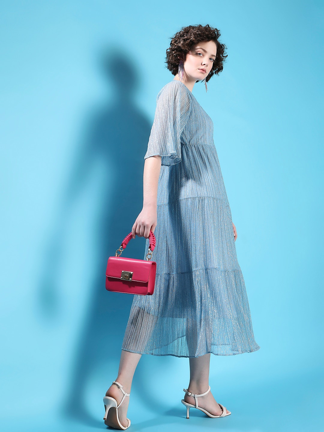 

Vero Moda Self Design A-Line Midi Dress, Blue