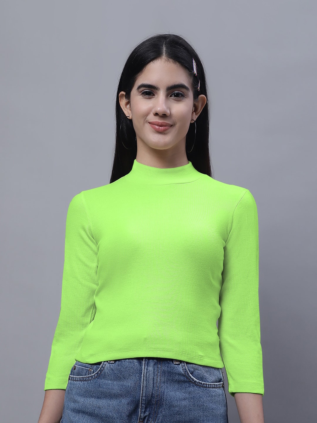 

FBAR High Neck Cotton Top, Green