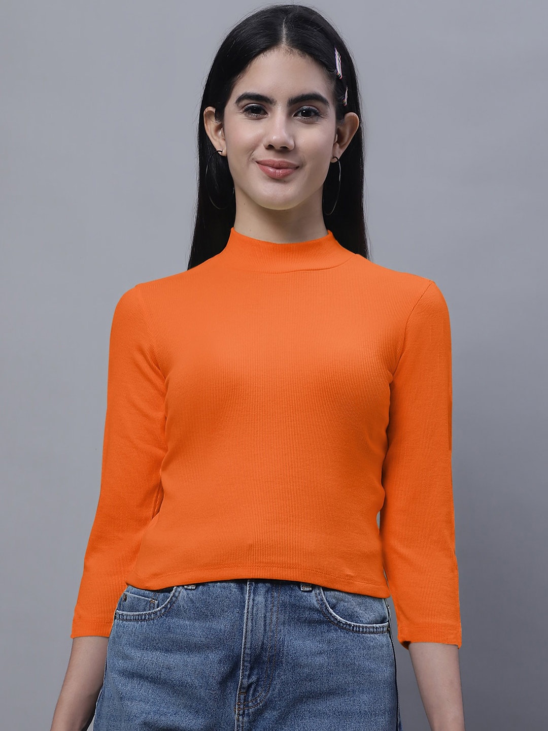 

FBAR High Neck Cotton Top, Orange