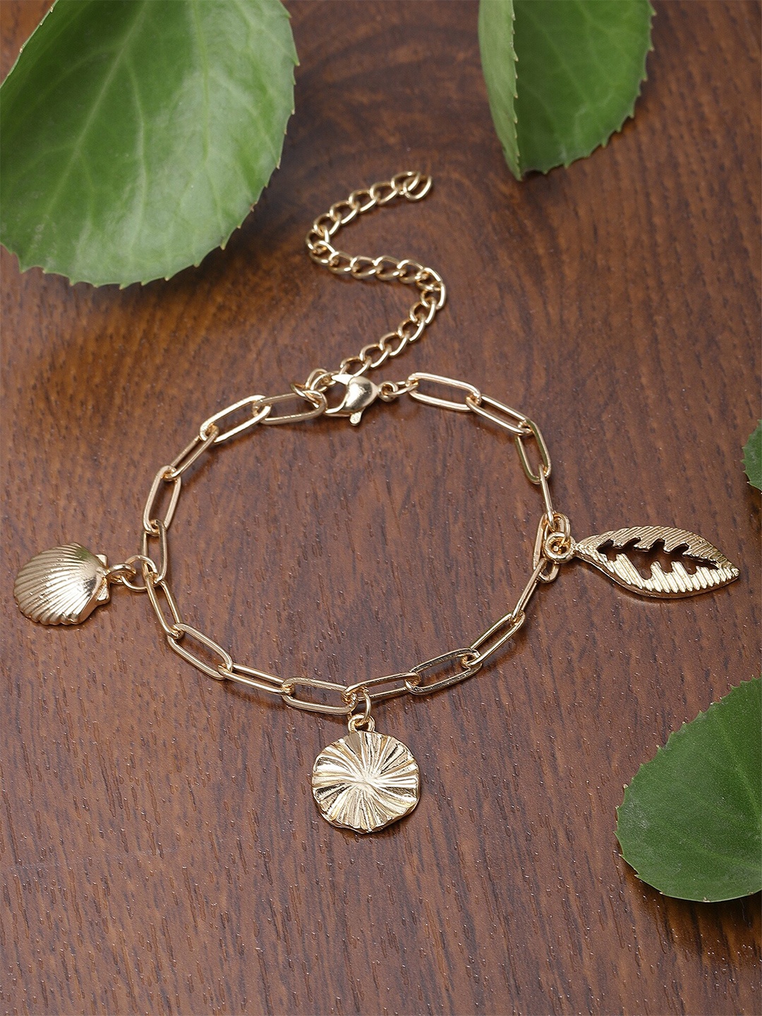 

Bohey by KARATCART Women Gold-Plated Link Bracelet