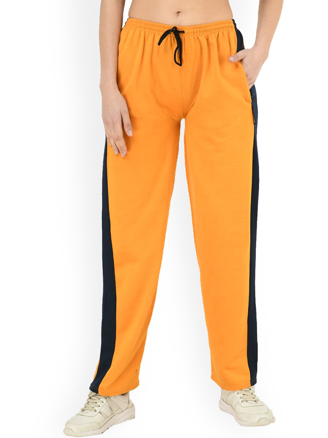 

IndiWeaves Women Fleece Track Pants, Mustard