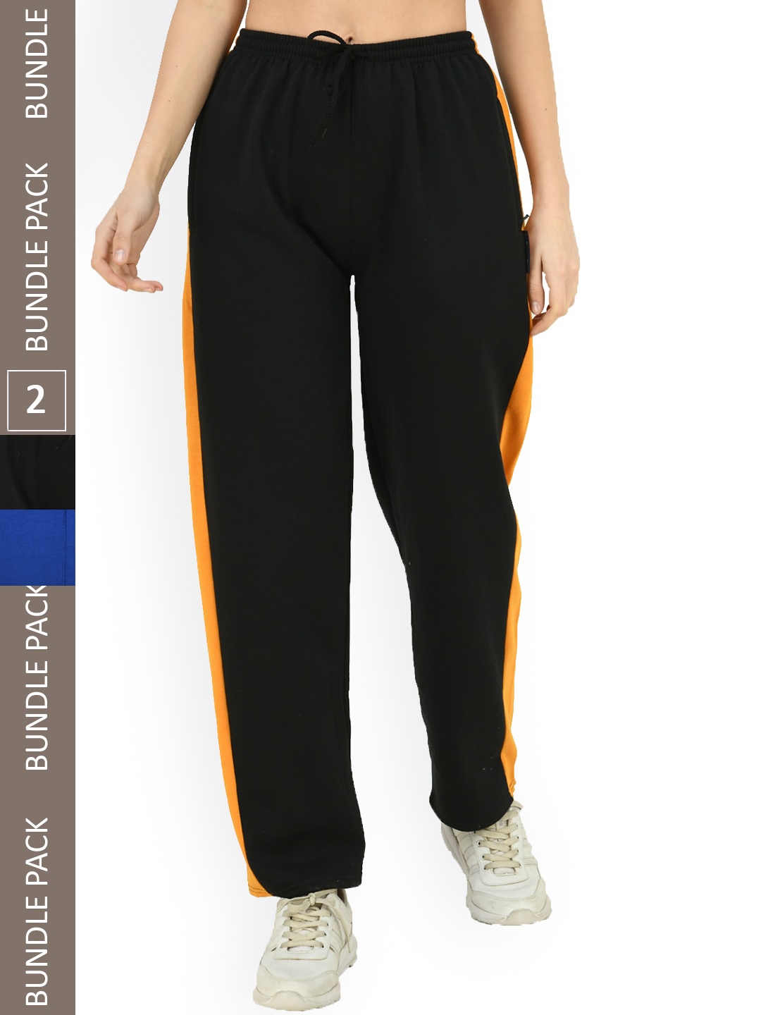 

IndiWeaves Women Pack Of 2 Track Pants, Black