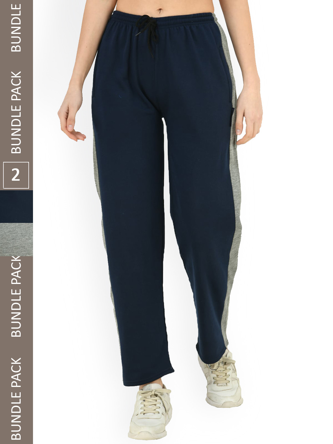 

IndiWeaves Women Pack Of 2 Track Pants, Grey