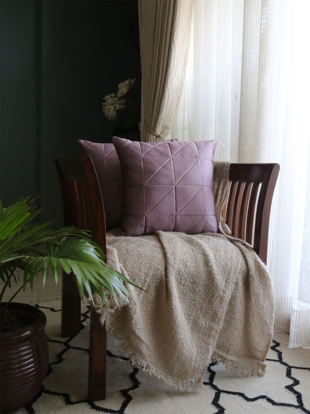 

ANS Lavender 2 Pieces Square Cushion Covers