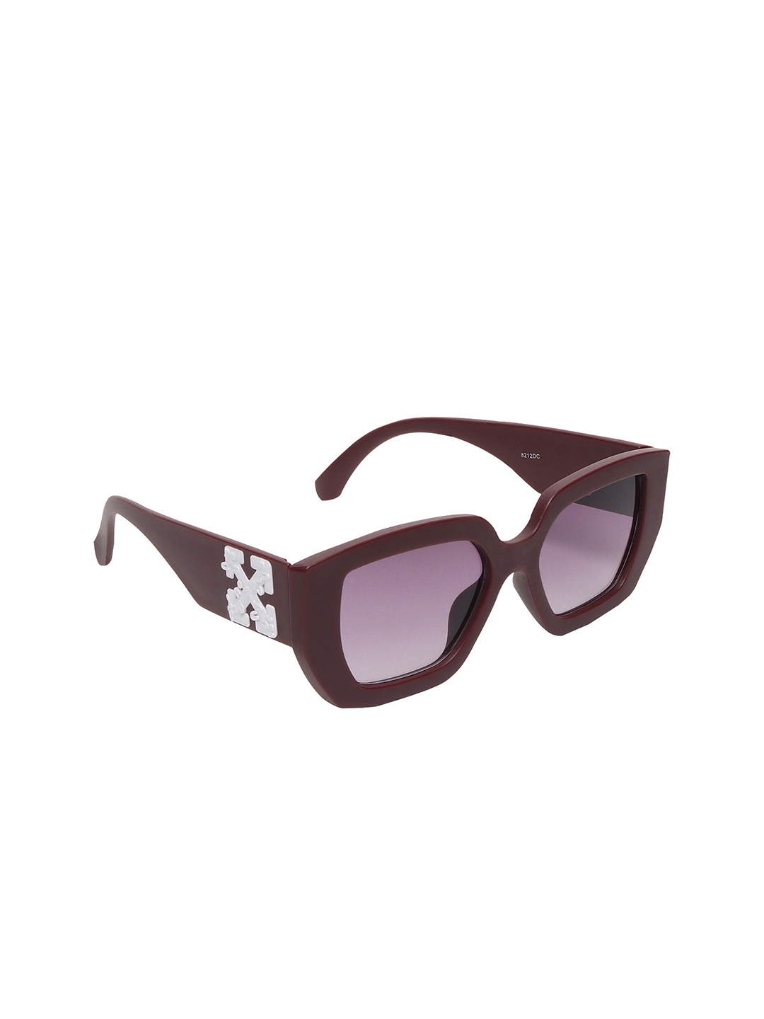 

Swiss Design Unisex Browline Sunglasses with UV Protected Lens, Maroon