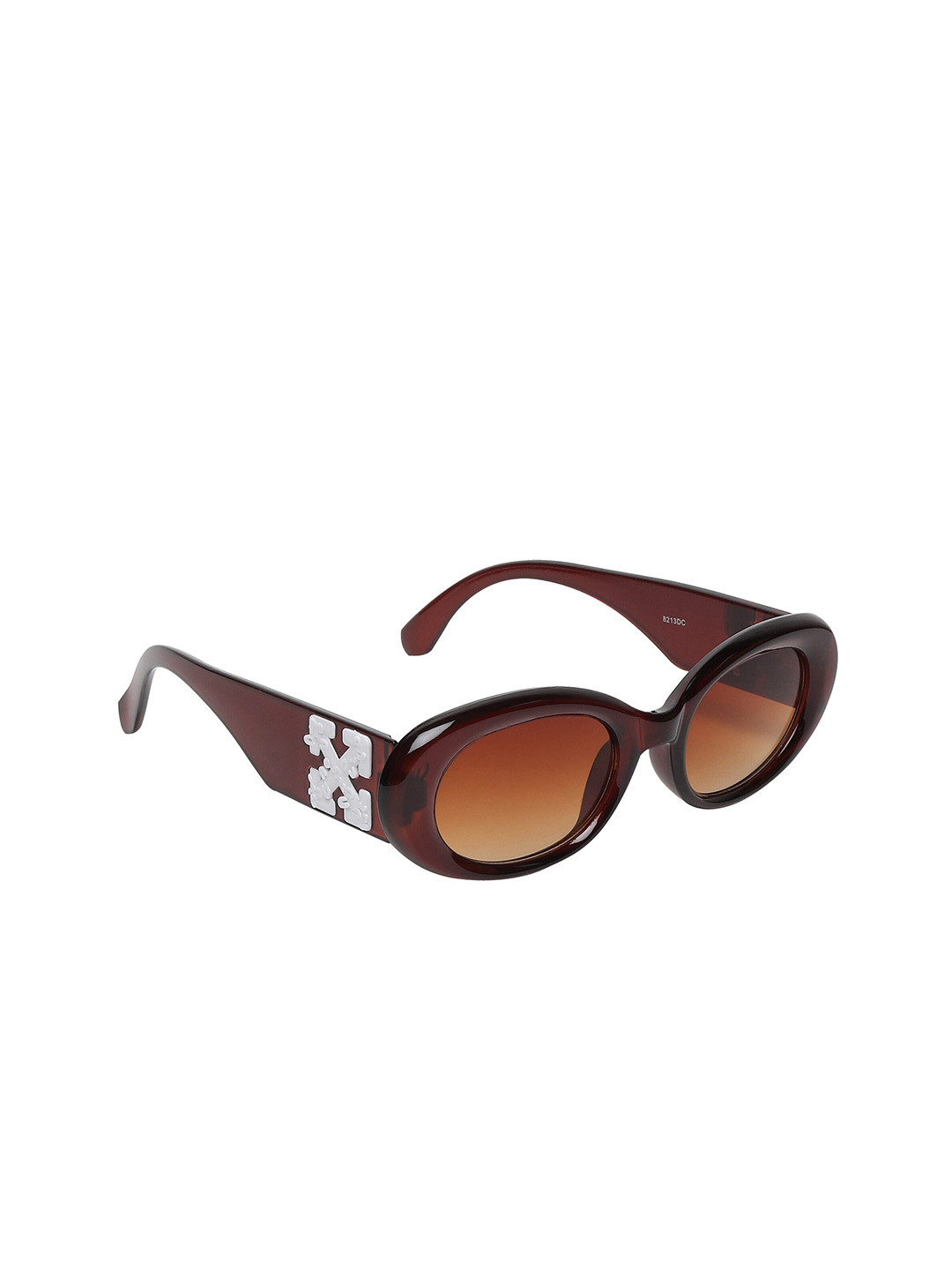 

Swiss Design Unisex Oval Sunglasses with UV Protected Lens, Brown