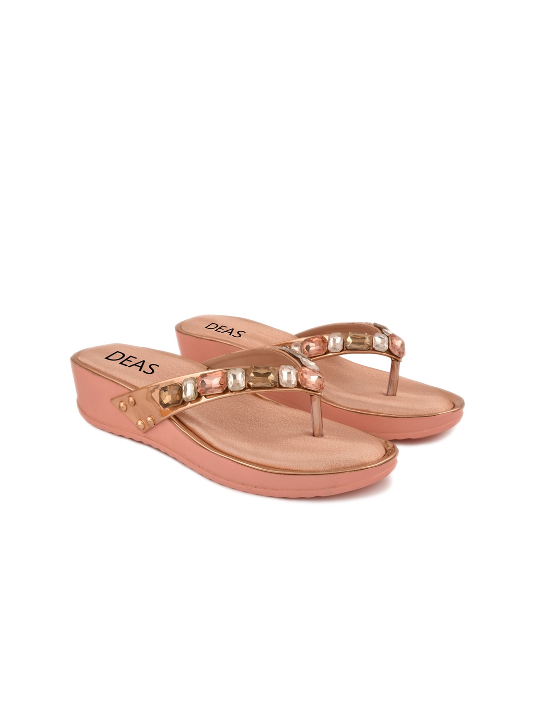 

DEAS Embellished Comfort Heels, Peach