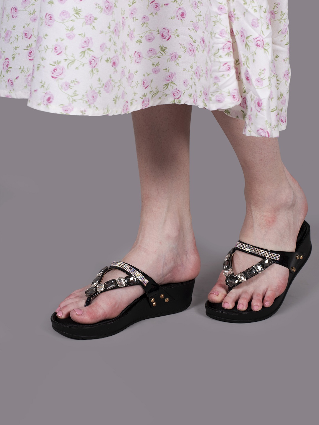 

DEAS Embellished Comfort Heels, Black