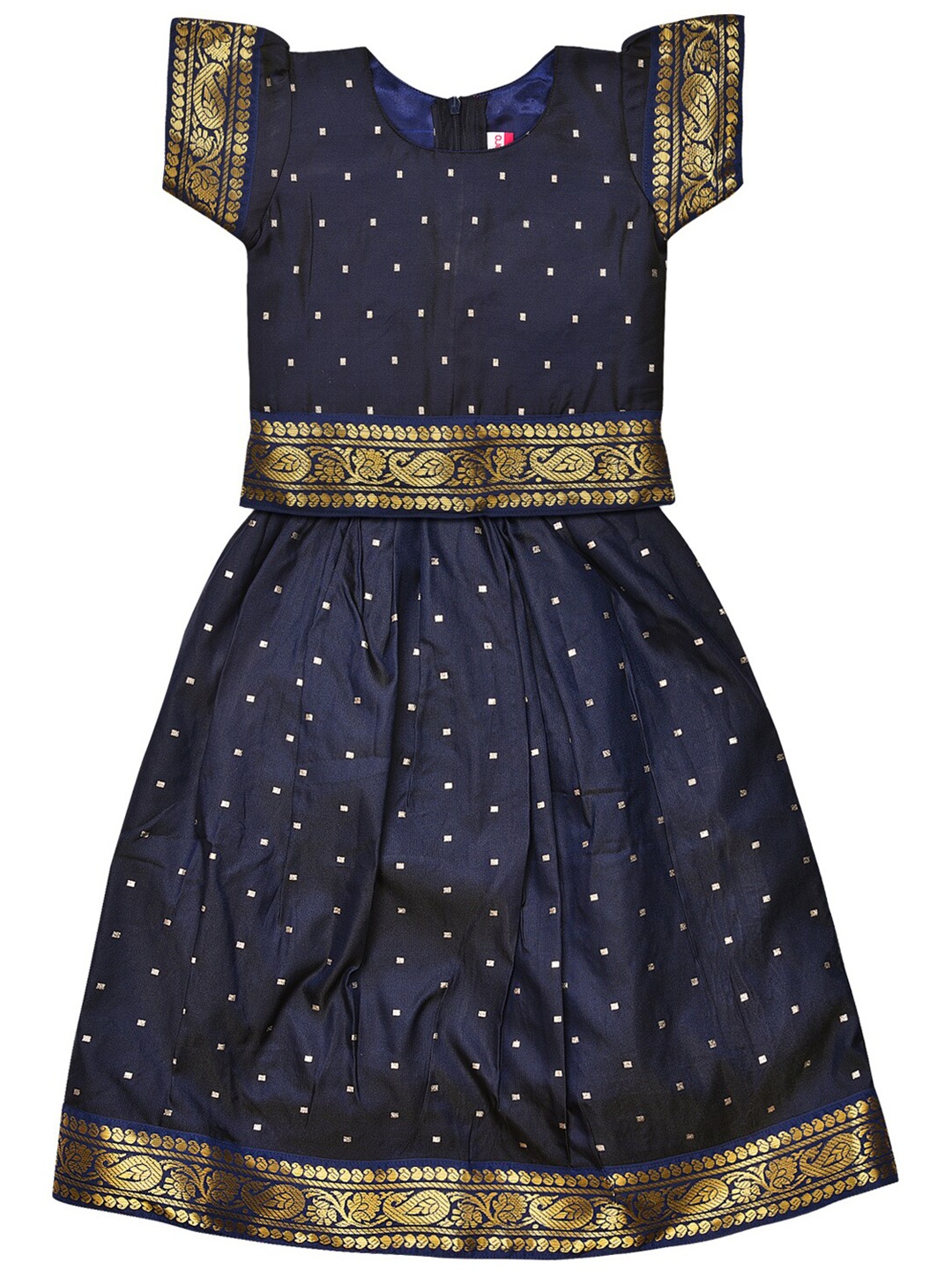 

Wish Karo Girls Woven Design Ready to Wear Lehenga Choli, Navy blue