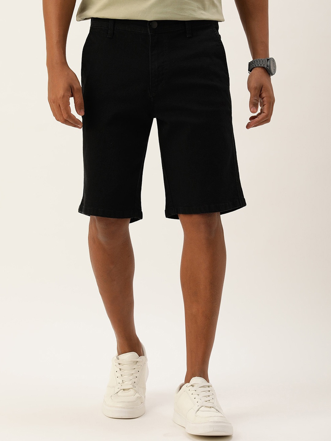 

IVOC Men Slim Fit Denim Shorts, Black