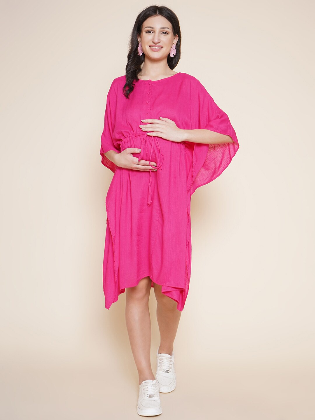 

Mine4Nine Tie-Up Detail Maternity Kaftan Dress, Pink