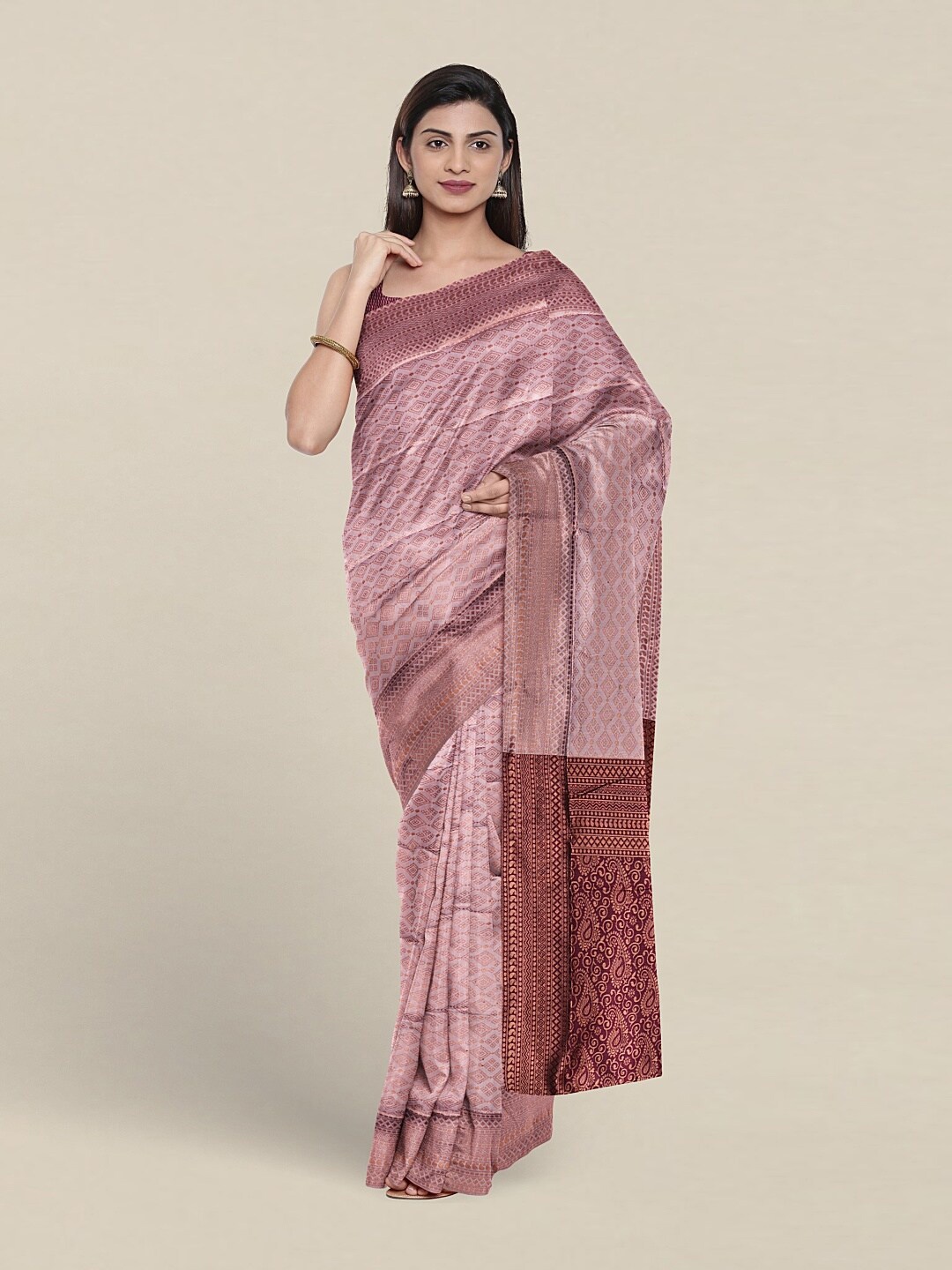 

Pothys Woven Design Zari Jute Silk Saree, Lavender