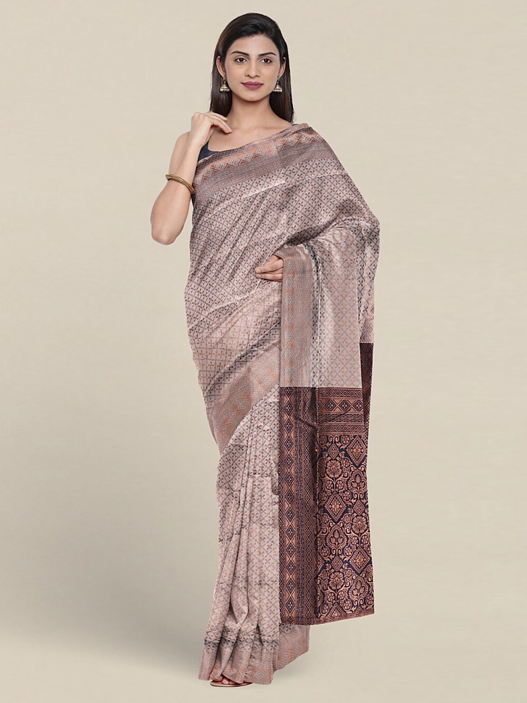 

Pothys Woven Design Zari Jute Silk Saree, Grey