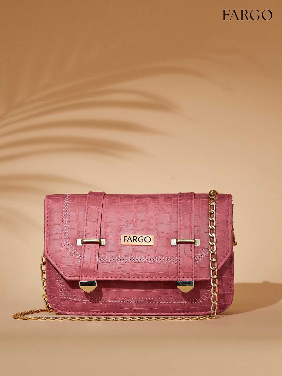 

FARGO Textured Structured Sling Bag, Pink