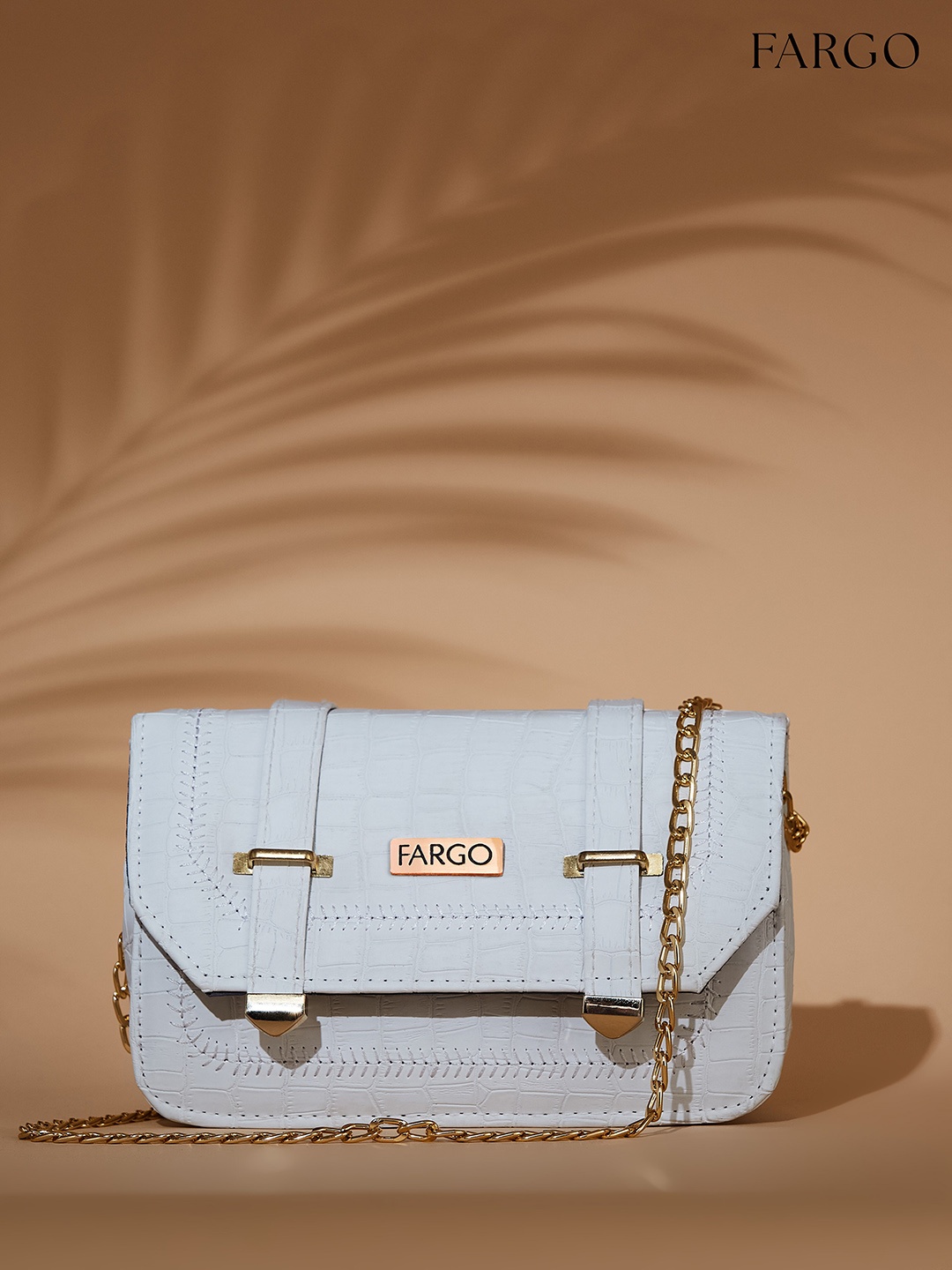 

FARGO Textured Structured Sling Bag, White