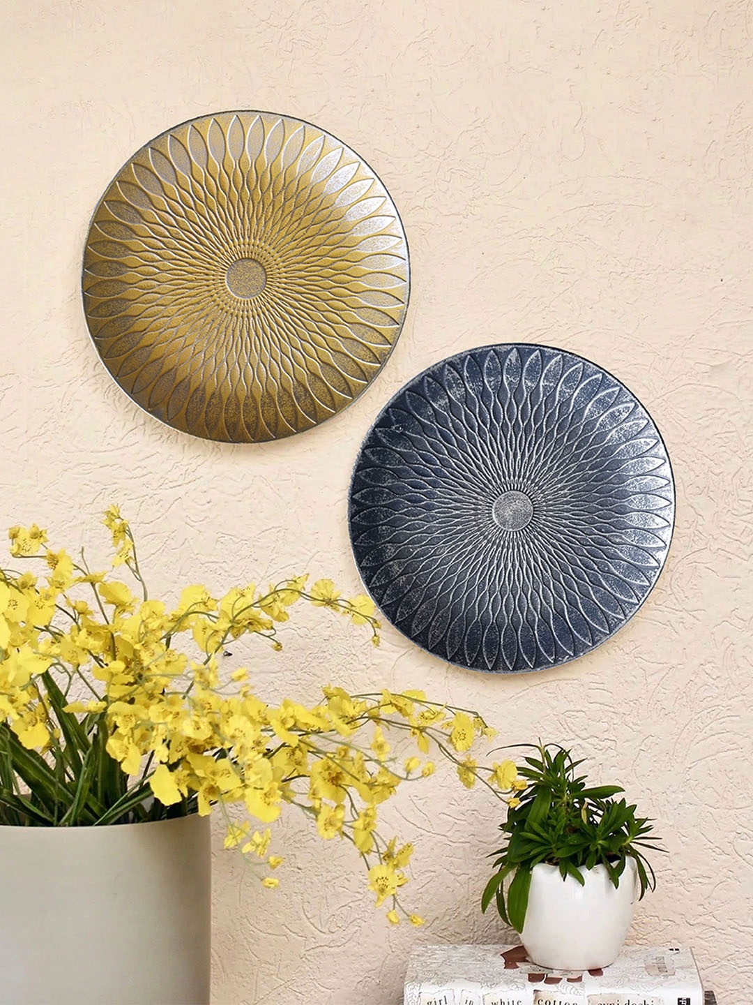 

Art Street Yellow & Blue 2 Pieces Printed Wall Hanging Plates