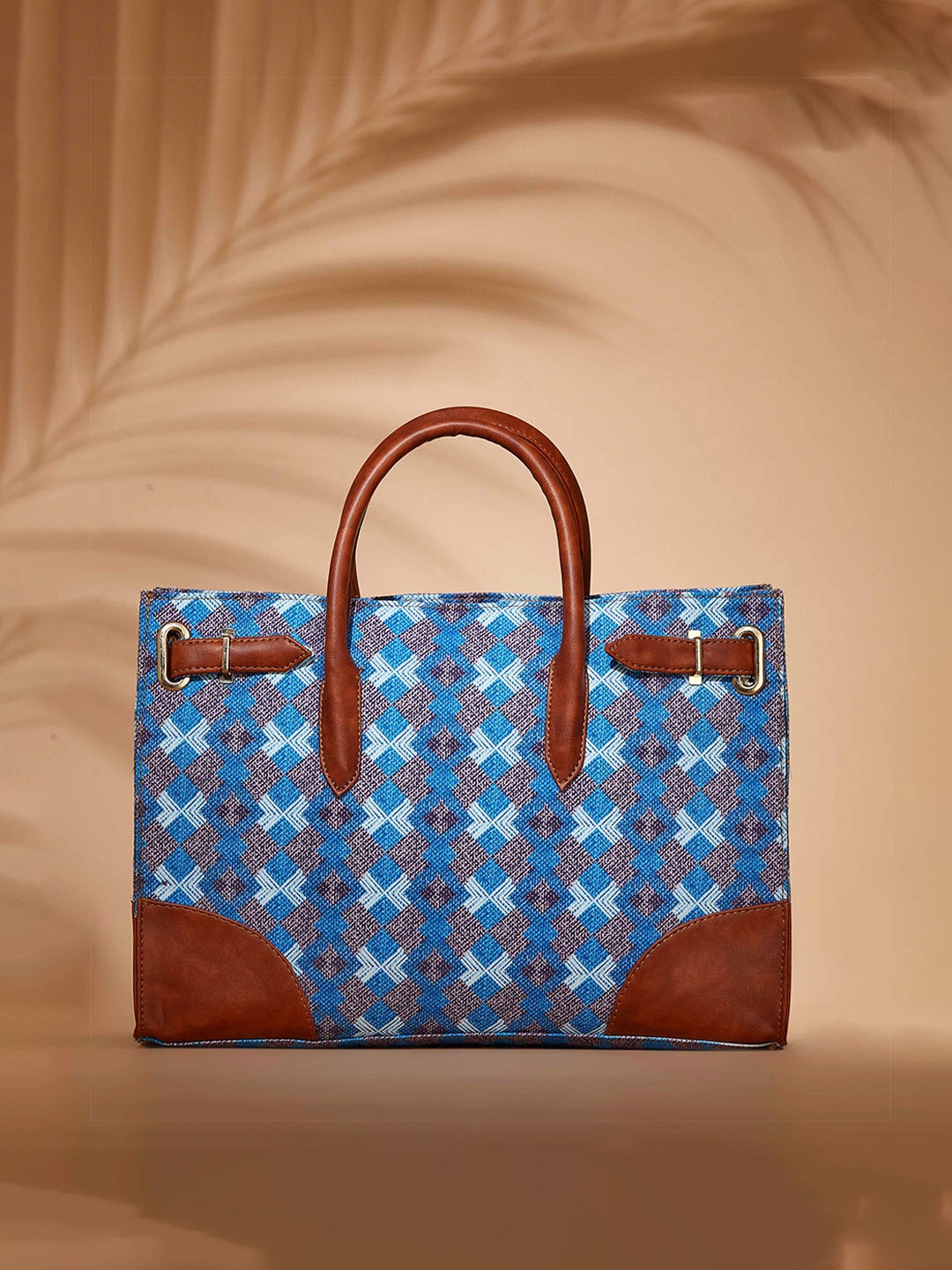 

FARGO Geometric Printed Canvas Laptop Tote Bag, Blue