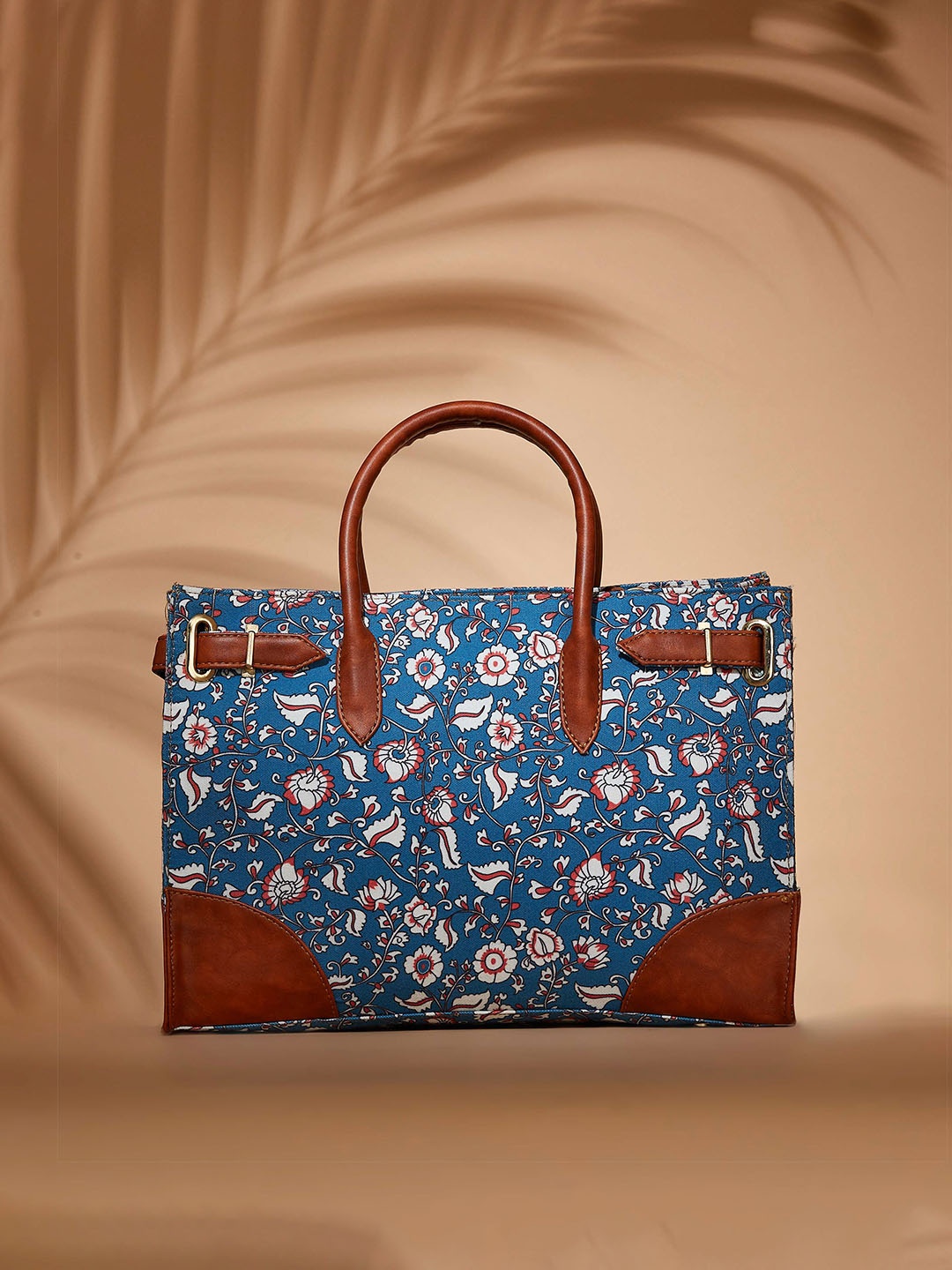 

FARGO Floral Printed 15 Inch Laptop Handheld Bag, Blue