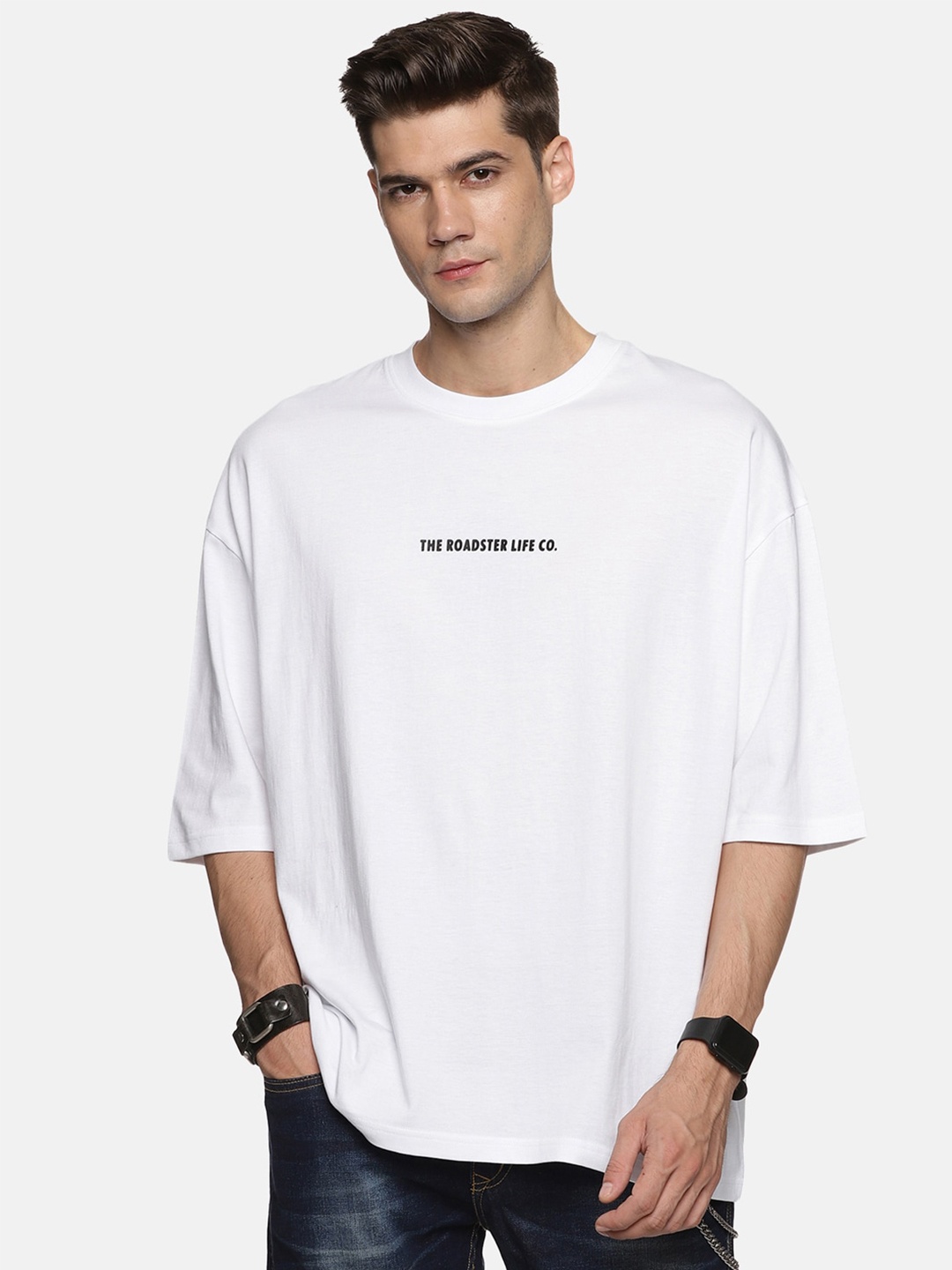 

The Roadster Lifestyle Co. Pure Cotton Oversized Fit T-shirt, White