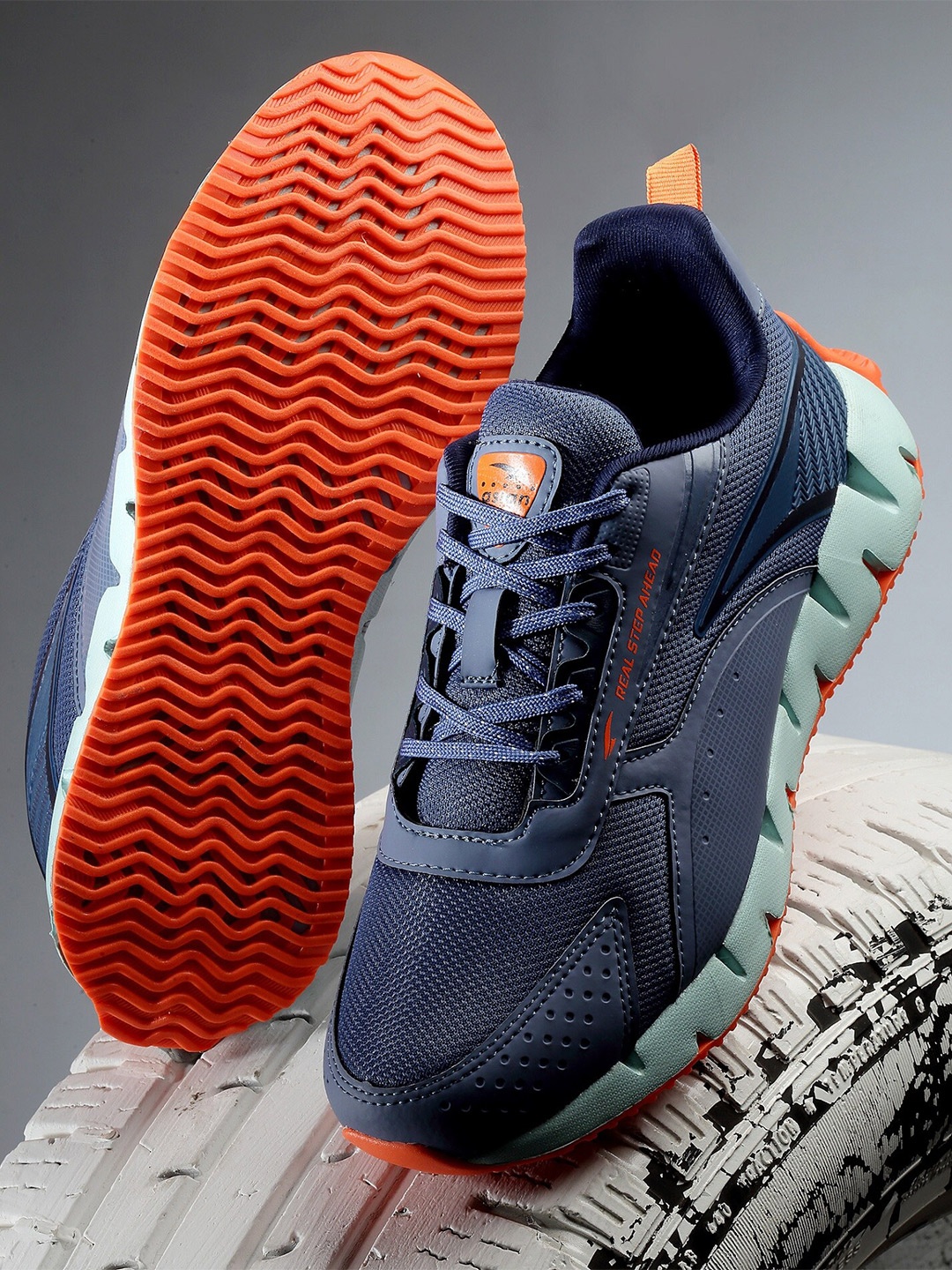 

ASIAN Men Memory Foam Technology Running Shoes, Navy blue