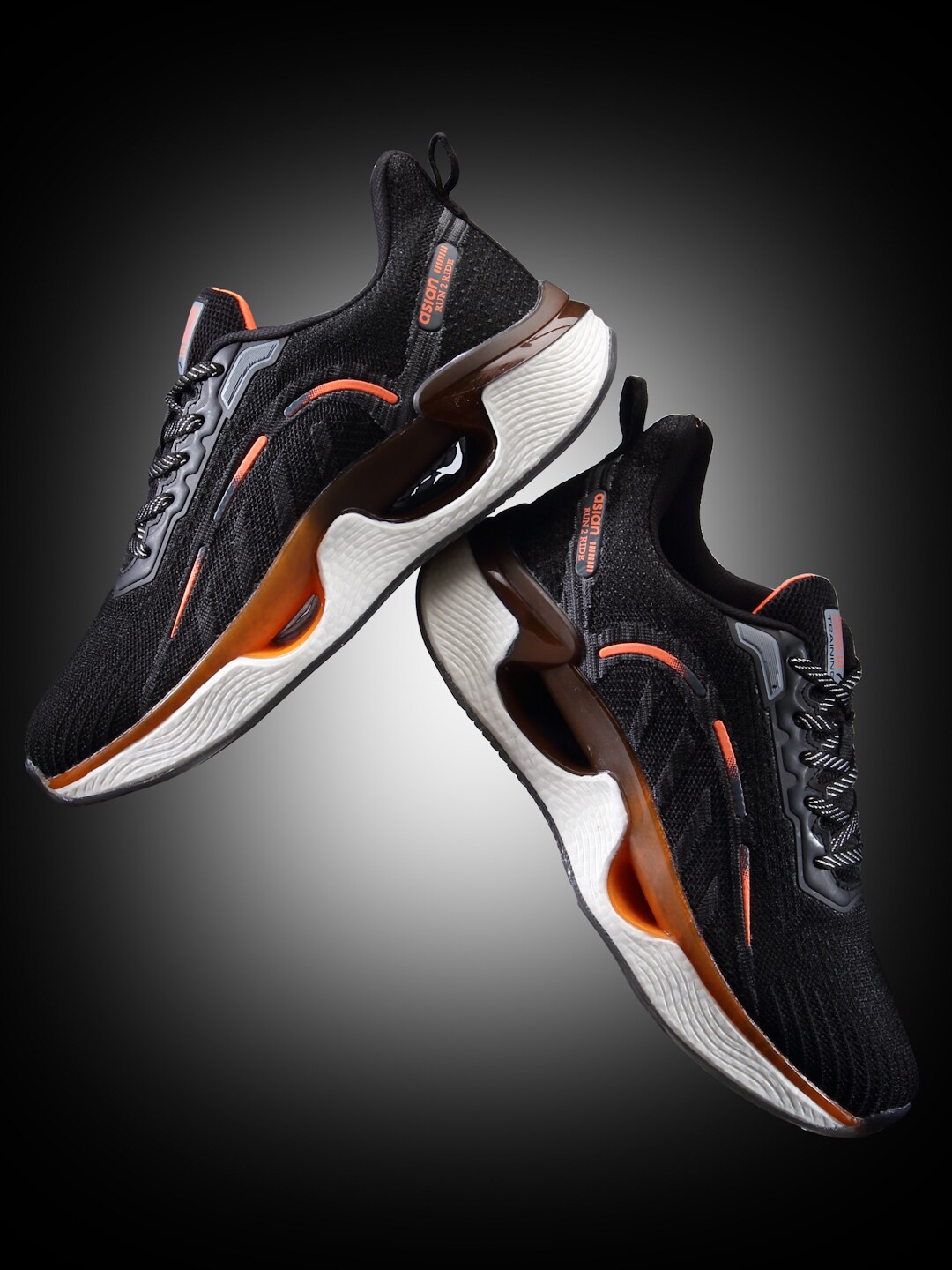

ASIAN Men Memory Foam Technology Running Shoes, Black