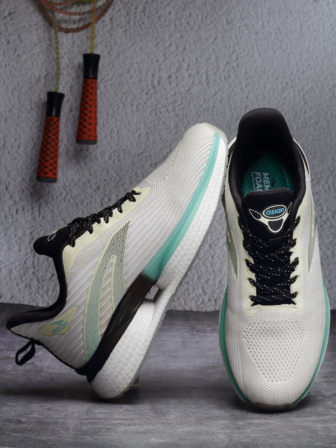 

ASIAN Men Memory Foam Technology Running Shoes, Cream