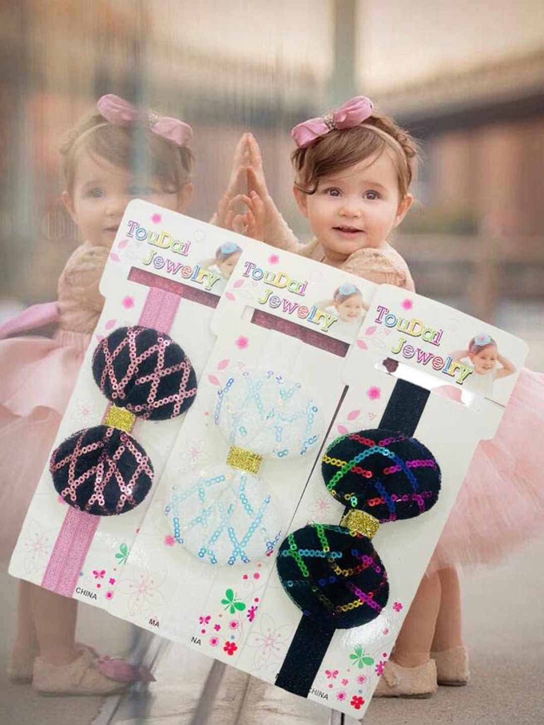 

LYTIX Girls Set of 3 Assorted Embellished Hairband