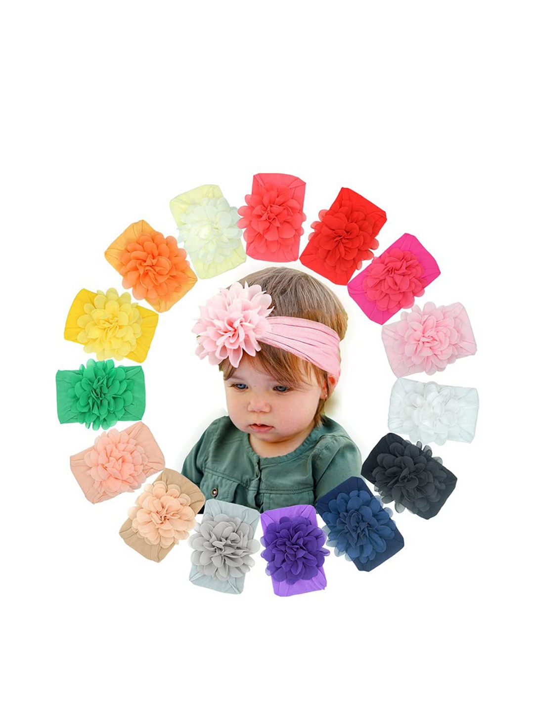 

LYTIX Set Of 6 Hair Bows Head Wraps, Assorted