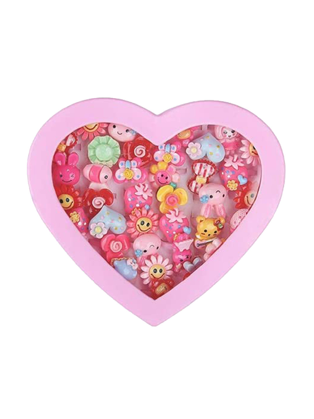 

LYTIX Girls Set of 36 Animals & Bow Shaped Finger Ring Sets, Assorted