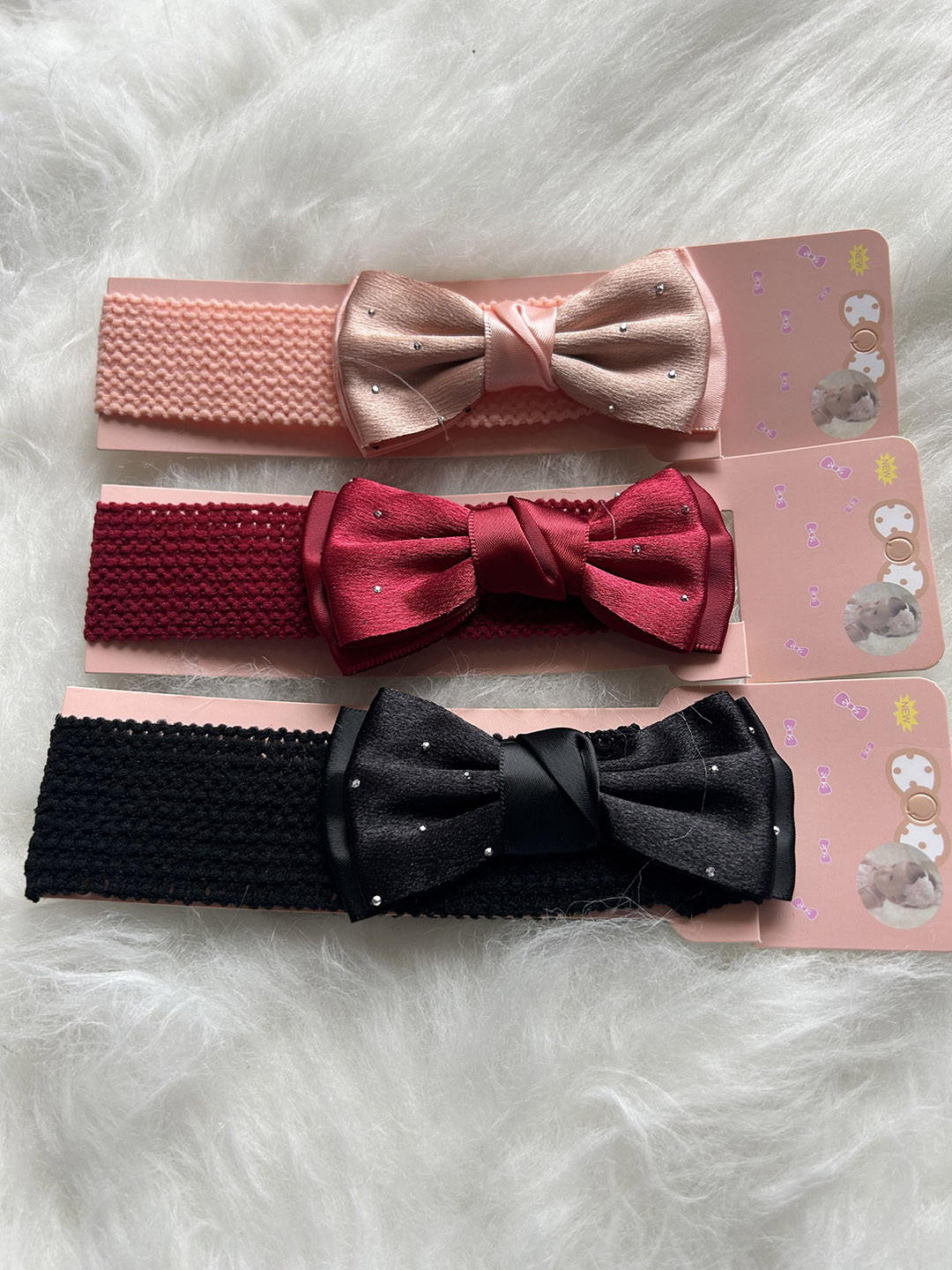 

LYTIX Girls Set Of 3 Assorted Satin & Nylon Bow Style Headbands