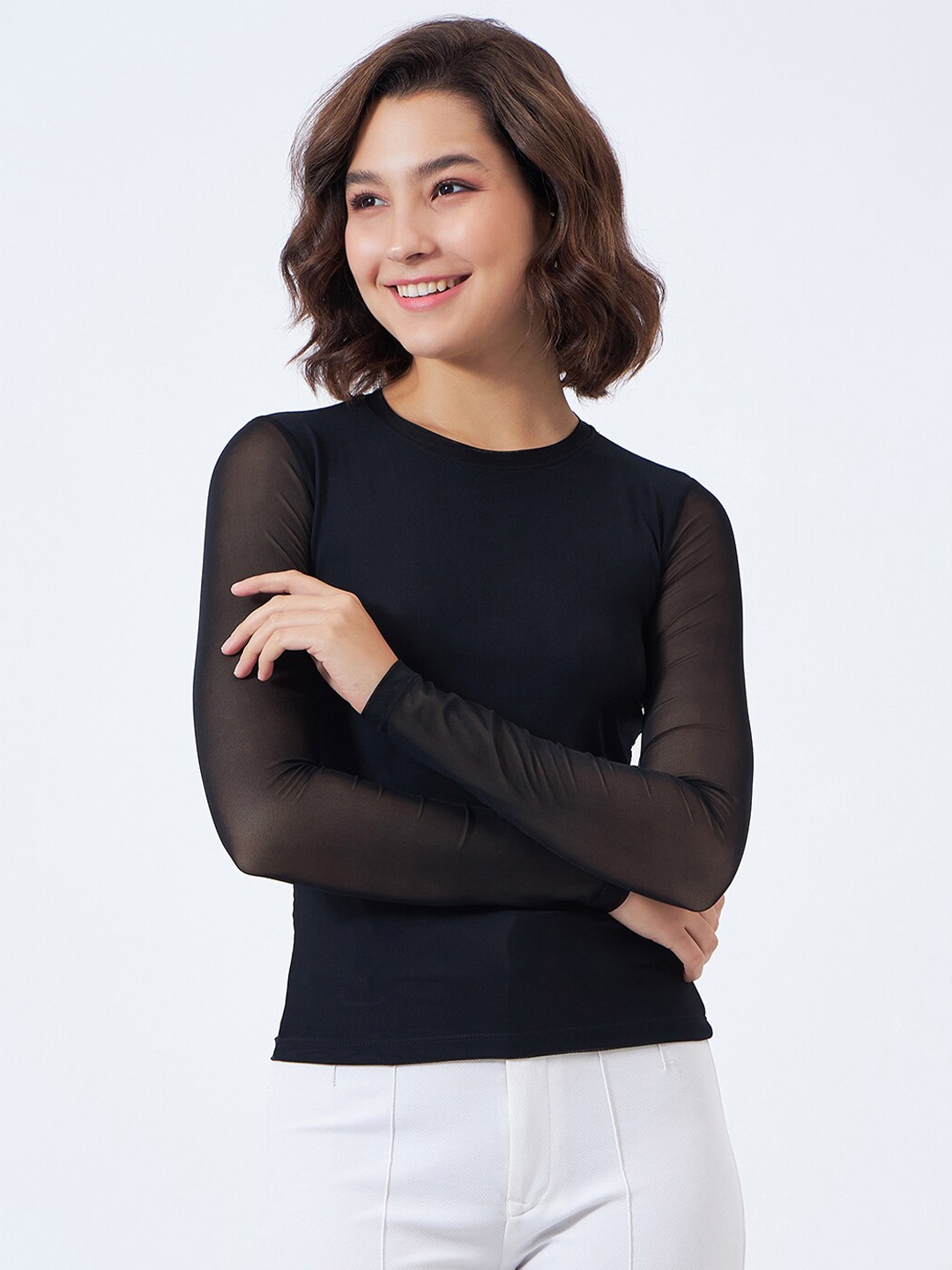 

COLOR CAPITAL Long Sleeves Regular Top, Black