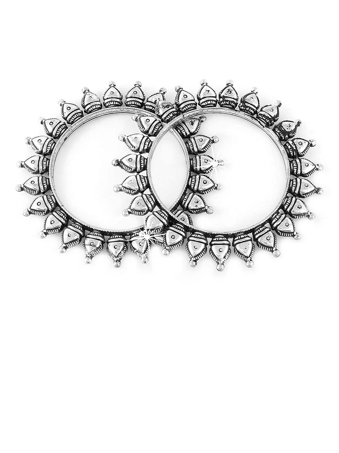 

The Pari Set Of 2 Silver-Plated Oxidised Bangles
