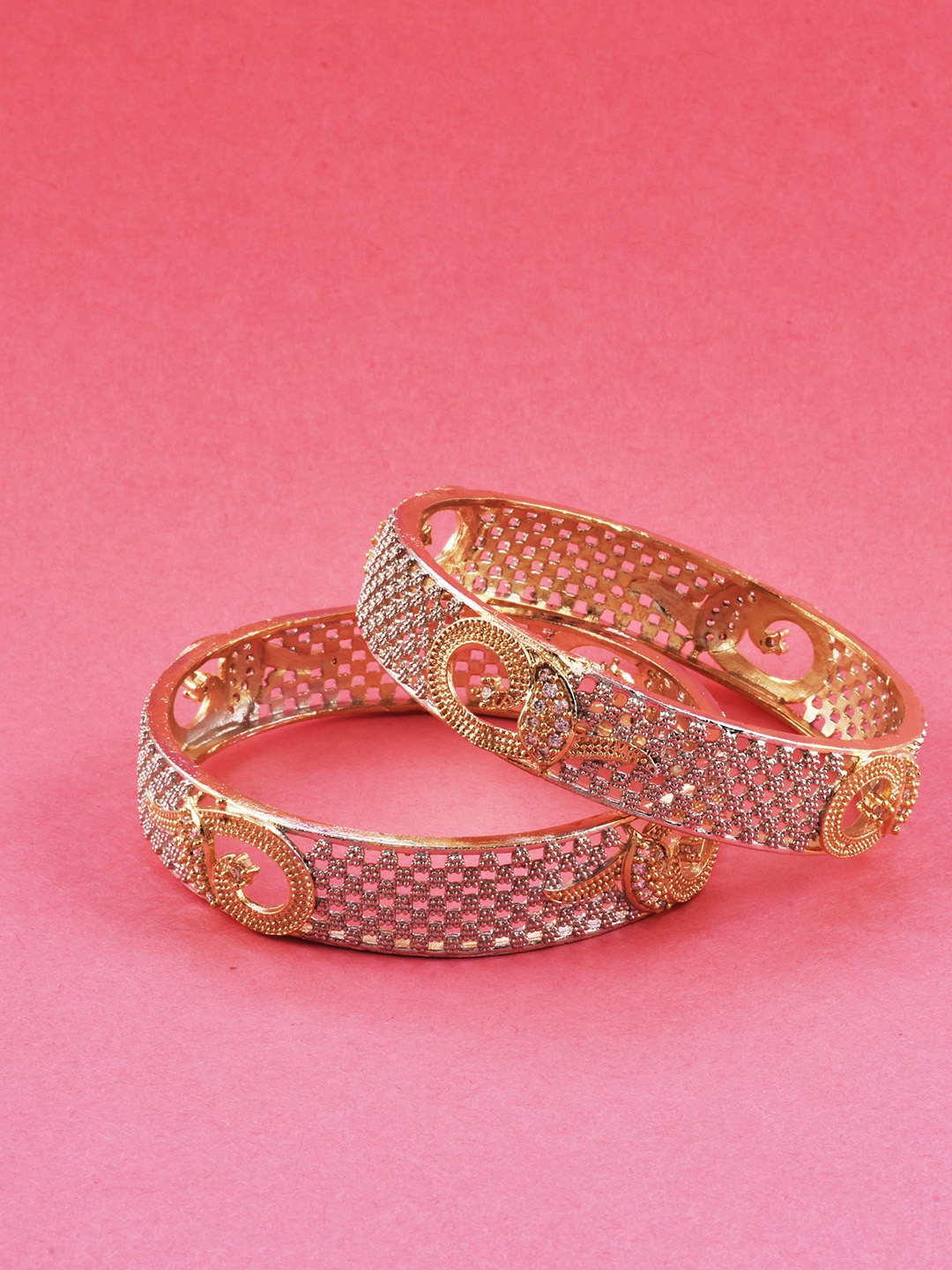 

The Pari Set Of 2 Gold-Plated AD-Studded Bangles