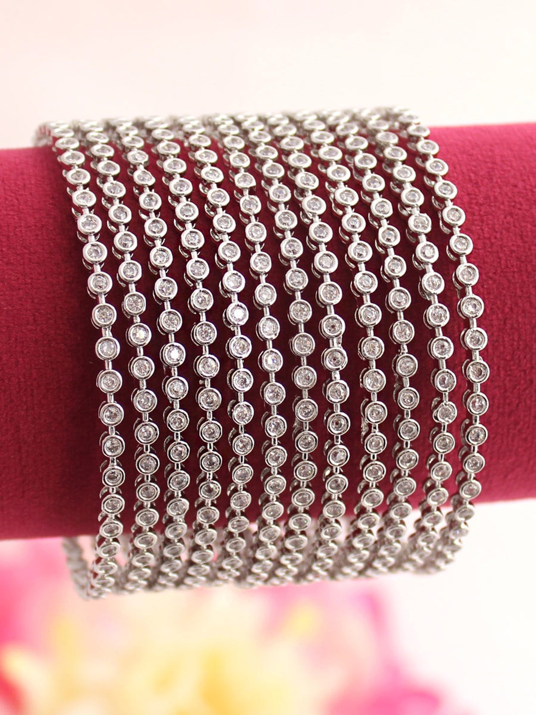 

The Pari Set Of 12 Gold-Plated AD-Studded Bangles