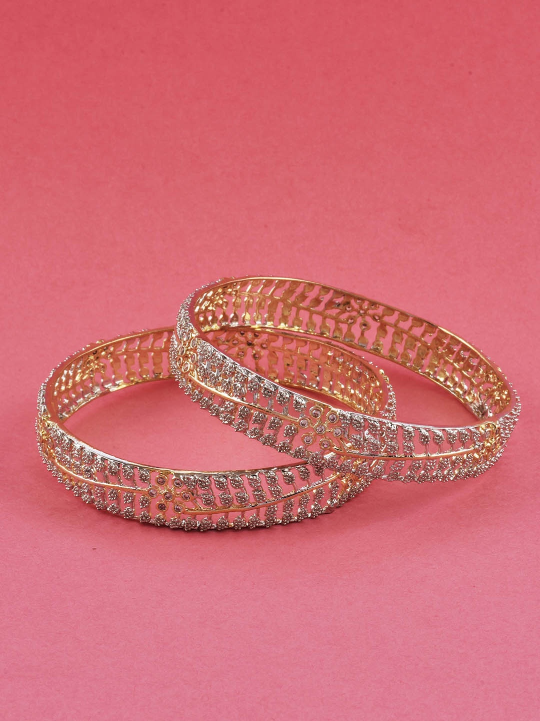 

The Pari Set Of 2 Gold-Plated AD-Studded Bangles