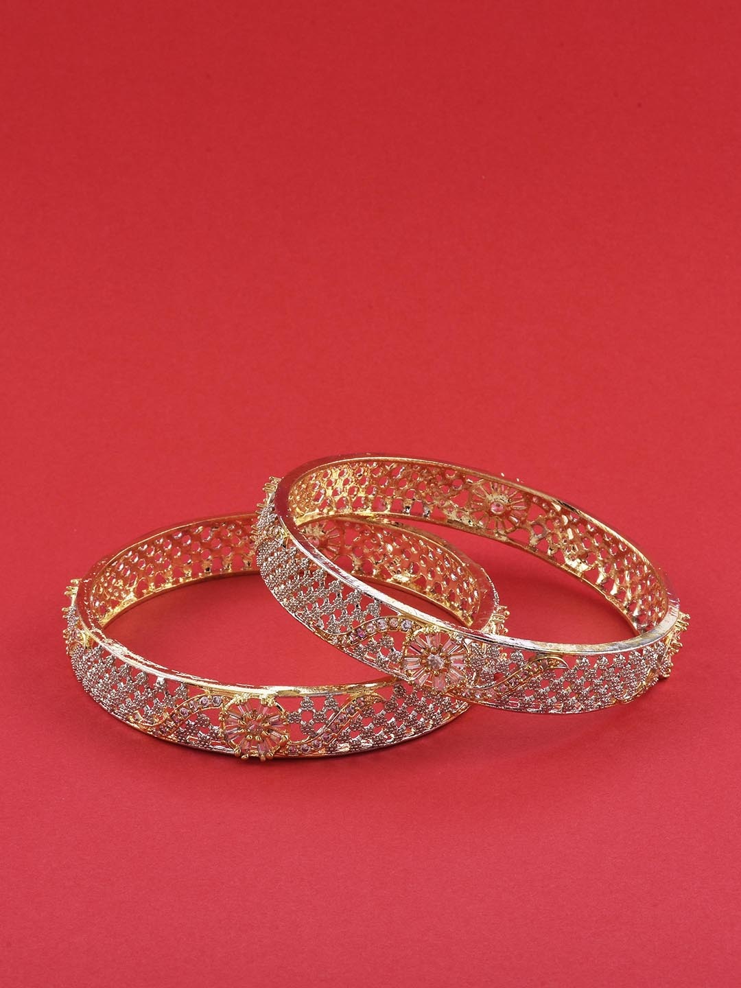 

The Pari Set Of 2 Gold-Plated AD-Studded Bangles