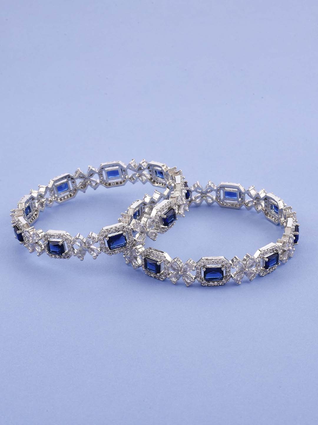 

The Pari Set Of 2 Silver-Plated AD Studded Bangles