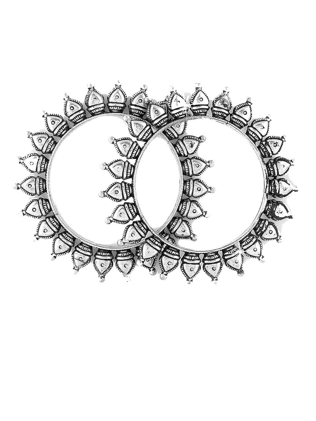 

The Pari Set Of 2 Silver-Plated Oxidised Bangles