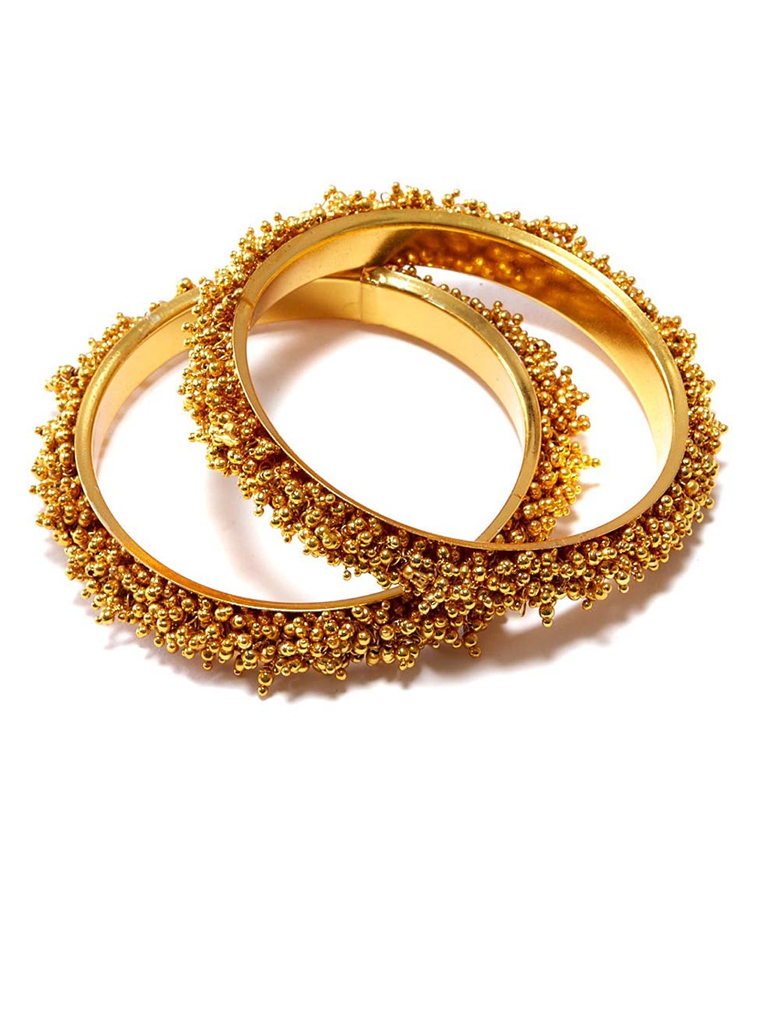

The Pari Set Of 2 Gold-Plated Beaded Bangles
