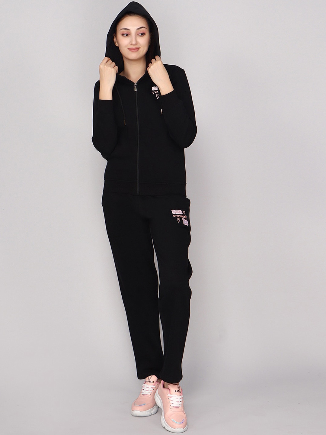 

ANTI CULTURE Women Hooded Tracksuits, Black