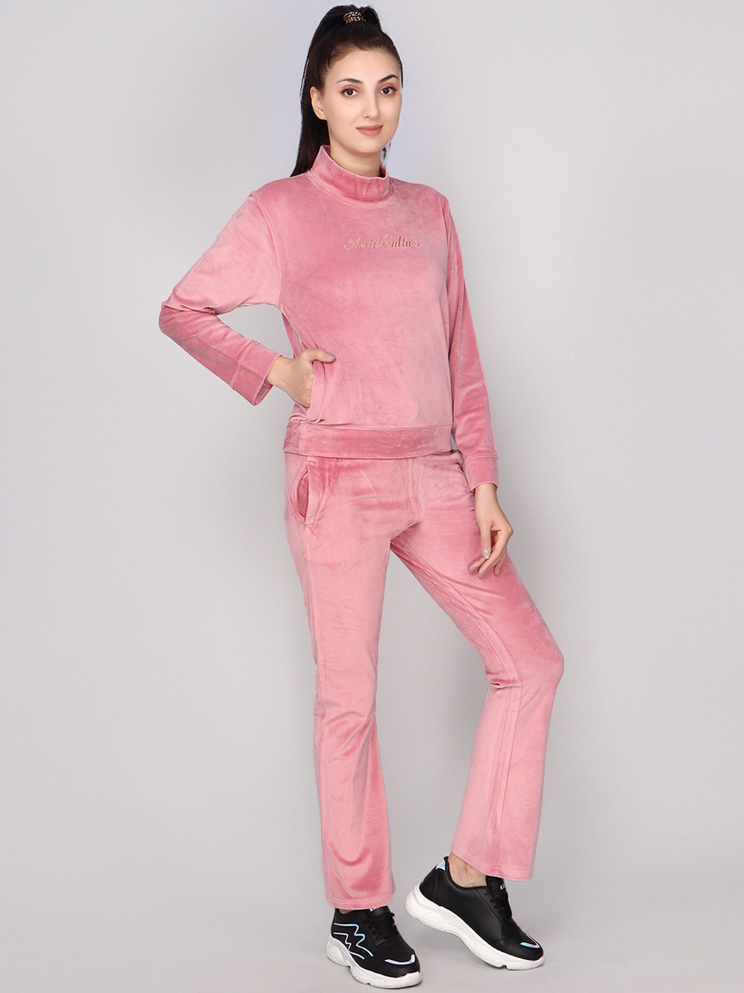 

ANTI CULTURE Women Mid-Rise Tracksuits, Pink