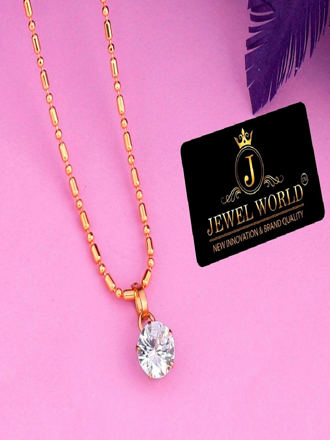 

JEWEL WORLD Set Of 3 Gold-Plated Stone-Studded Chains