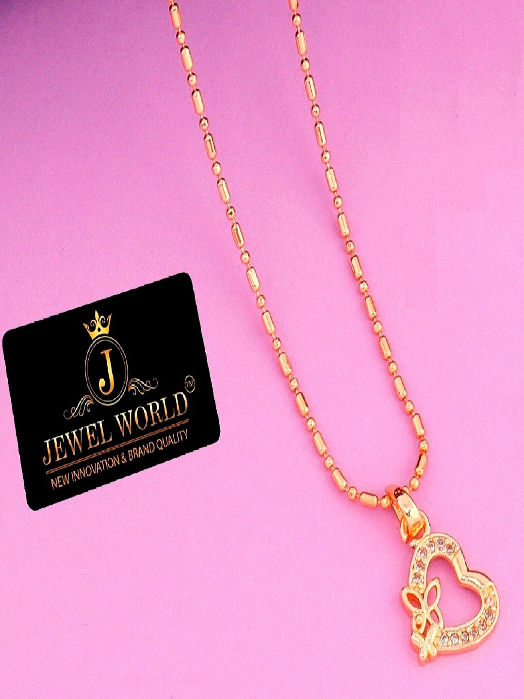

JEWEL WORLD Set Of 3 Gold-Plated Stone-Studded Chains