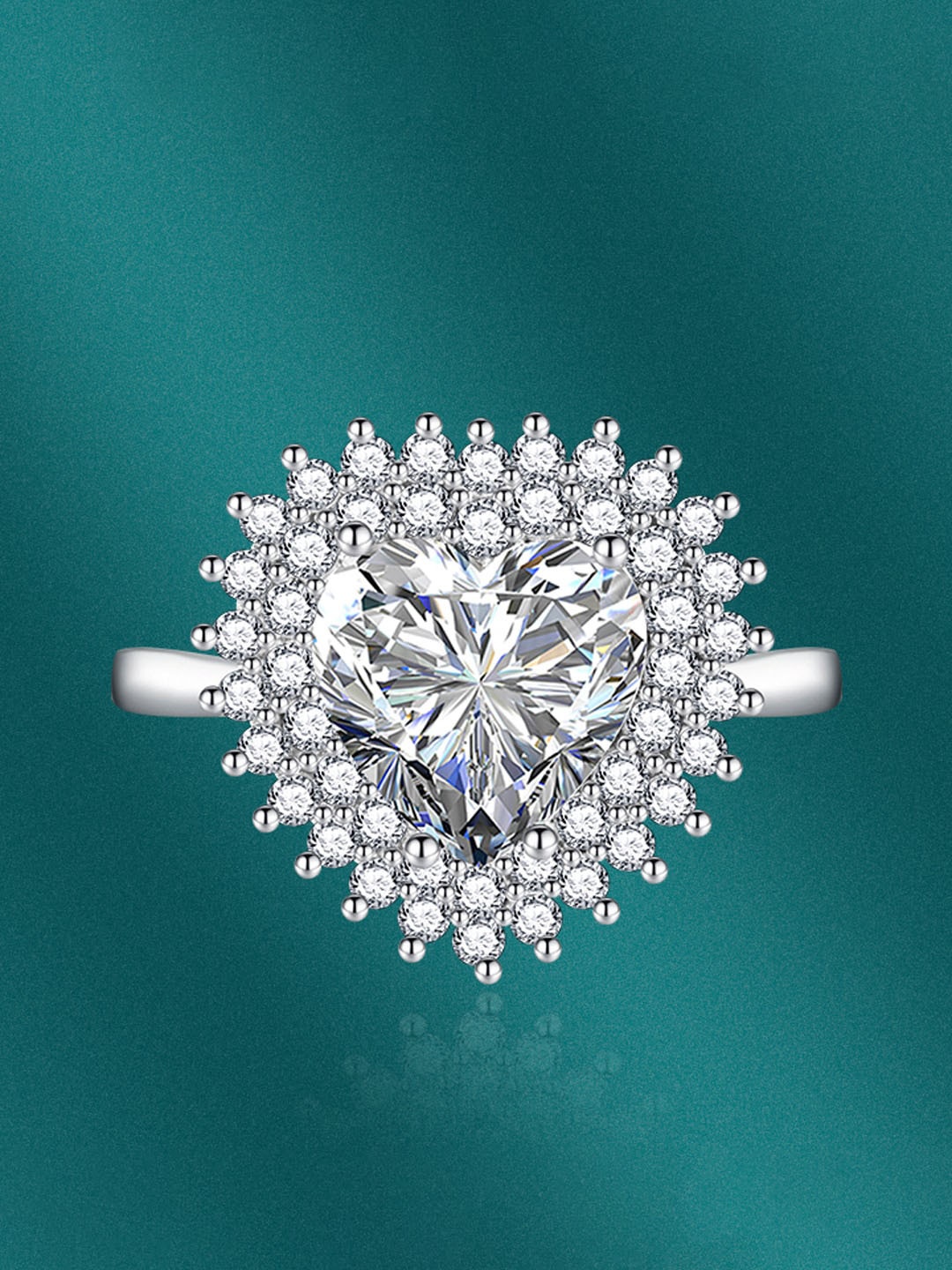 

Designs & You Silver-Plated CZ-Studded Adjustable Finger Ring